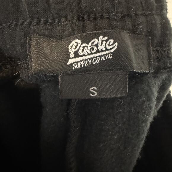 Public Supply Co NYC Jogger Pants Men Small Black Cotton Fleece Lined Drawstring - Picture 6 of 11